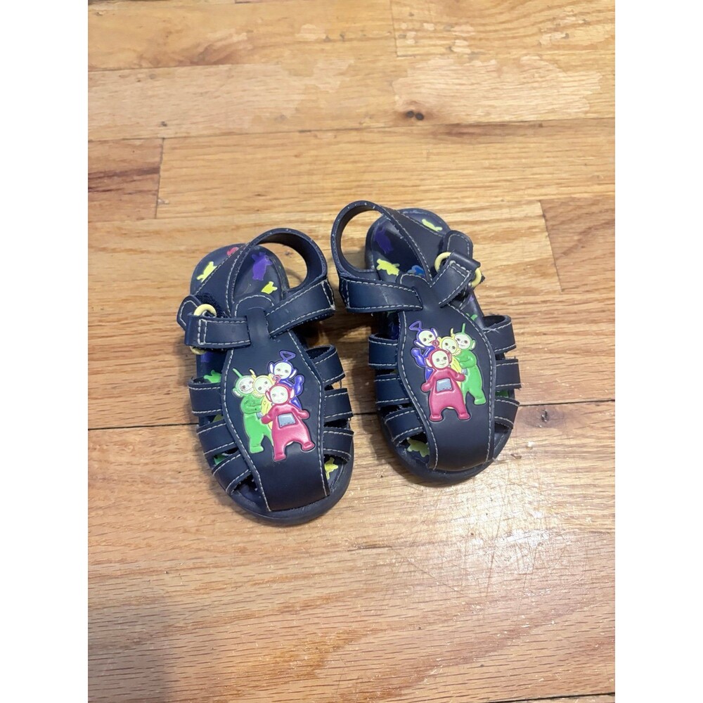 Teletubbies Vintage Navy Blue Baby Sandals Size 4